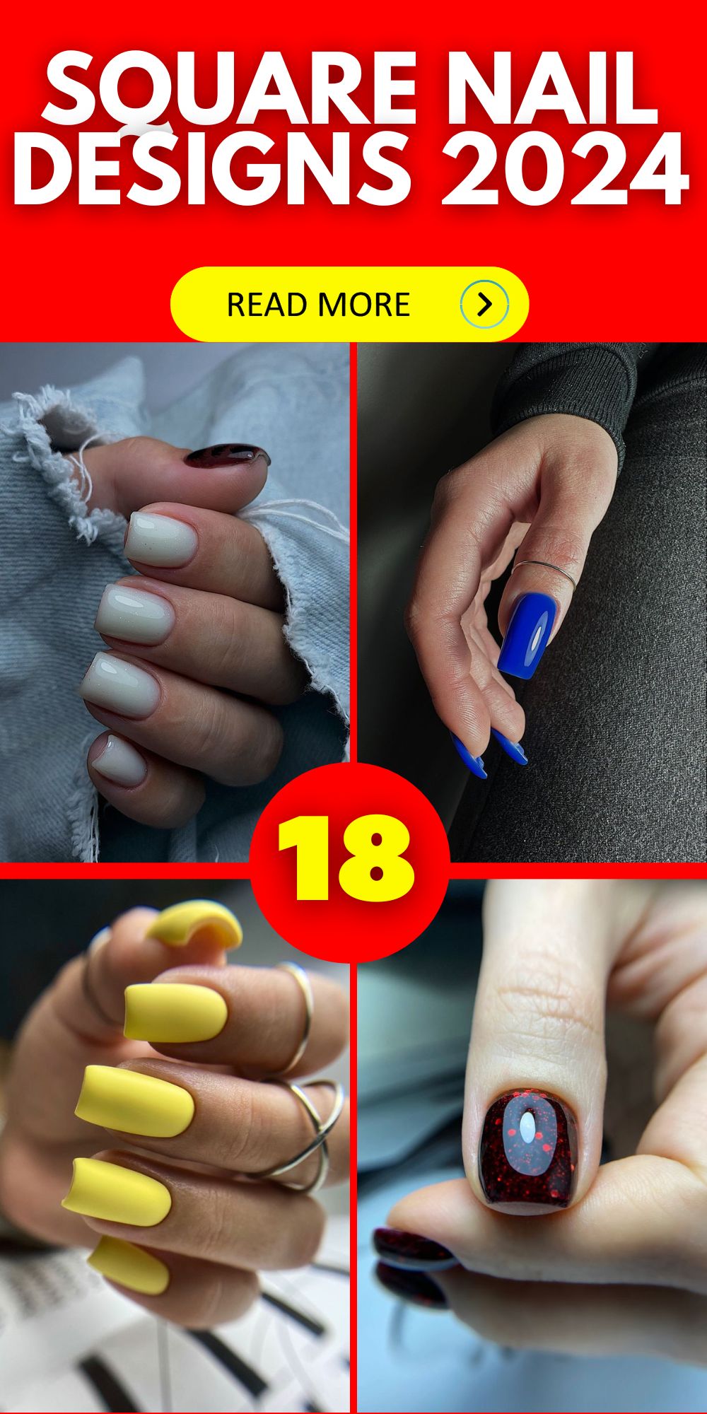 Explore Top Square Nail Designs 2024: Chic Styles & Bold Colors