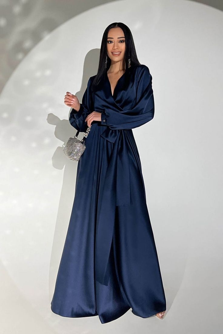 Discover The Latest 2024 Wedding Outfits Trends Indo Western Classic   Long Sleeves Silk Dress For Special Occasions Silk Bridesmaid Maxi Dress Wrap Silk Maxi Dress With Tie Wedding Guest Silk Maxi Dress 