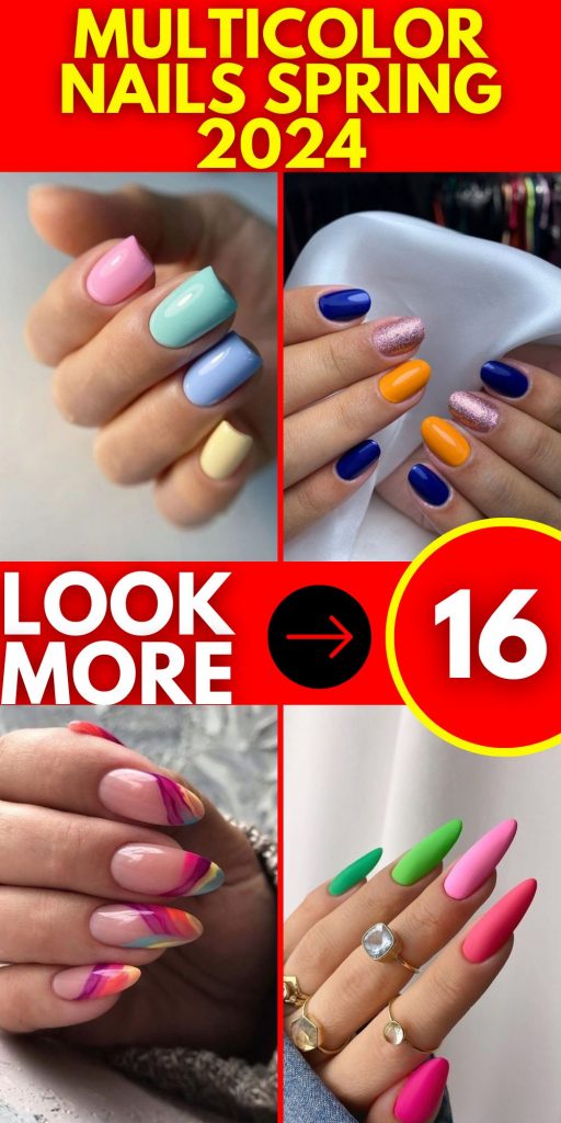 Embracing the Spectrum: Multicolor Nails Spring 2024 16 Ideas