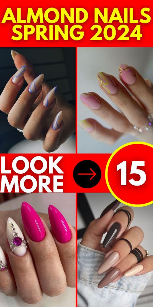 Spring 2024's Trendy Almond Nail Designs 15 Ideas