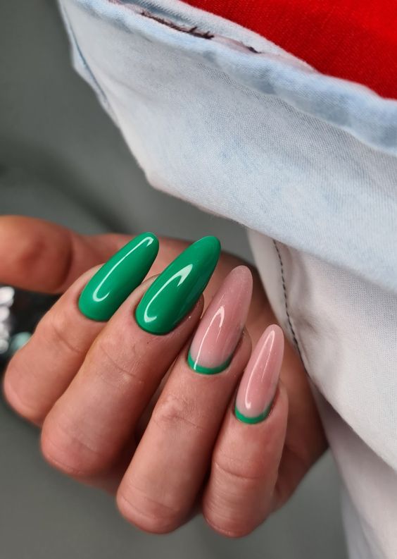 Spring 2024's Fresh Green Nail Trends 16 Ideas