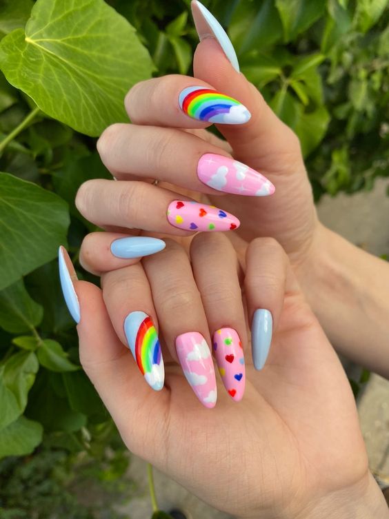 Spring Rainbow Nails 2024 15 Ideas: A Burst of Color and Creativity