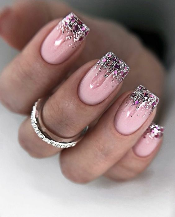 Embrace the Sparkle: Spring Nail with Glitter 2024 16 Ideas