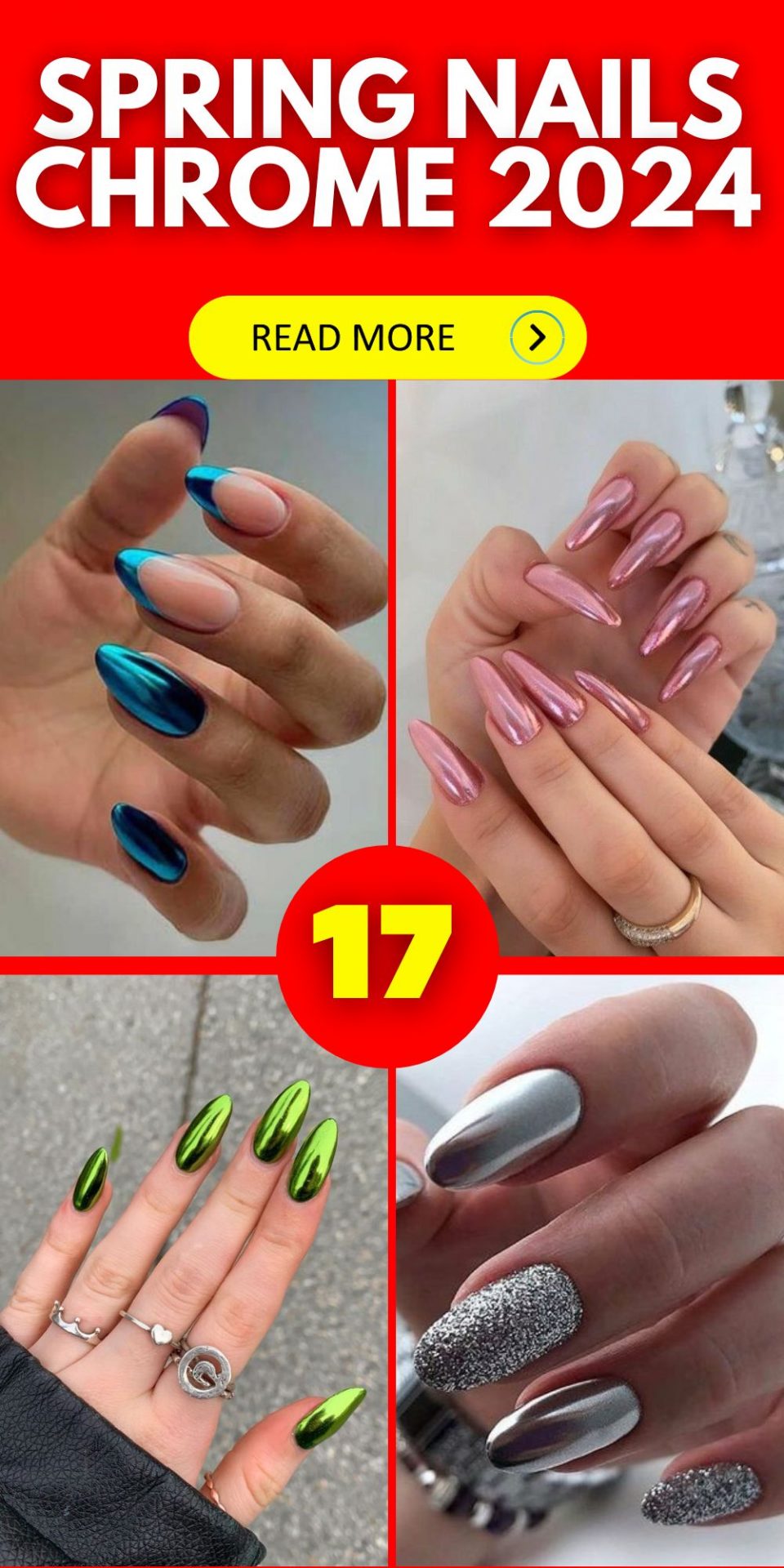 Embrace 2024 Spring Trends with Trendy Chrome Nail Designs