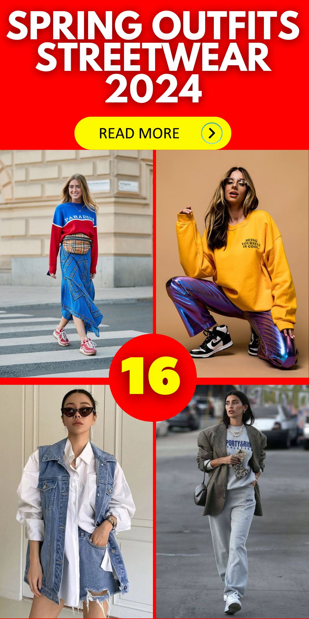 Explore 2024's Spring Streetwear Trends From Blue Jeans to Oversized Chic