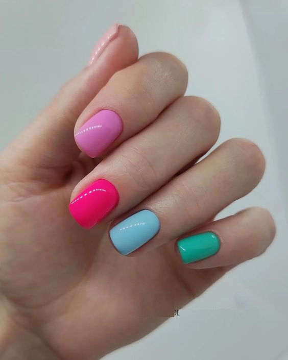 Multicolor Nails: The Trendsetter for Summer 2024 16 Ideas