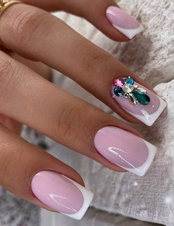 Elevating Your Spring Look with Rhinestone Nails: A Dazzling Trend for 2024 15 Ideas