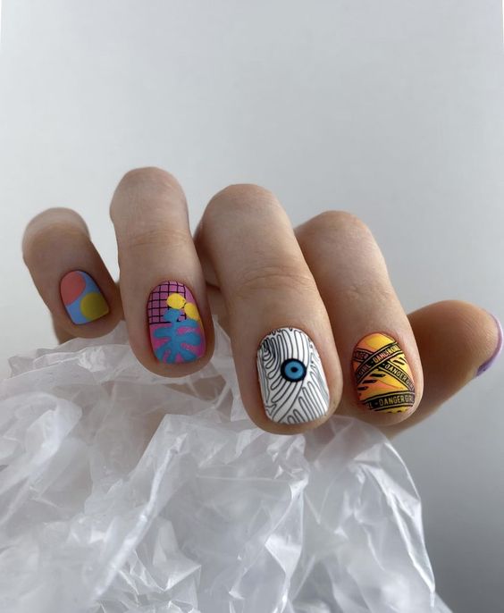 Multicolor Nails: The Trendsetter for Summer 2024 16 Ideas