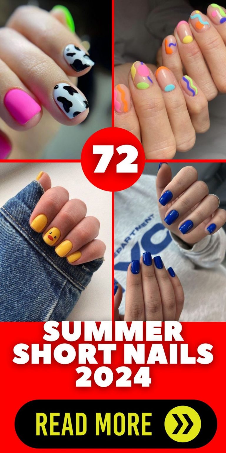 Summer Short Nails 2024 Cute Designs, Bright Colors & Nail Art Ideas