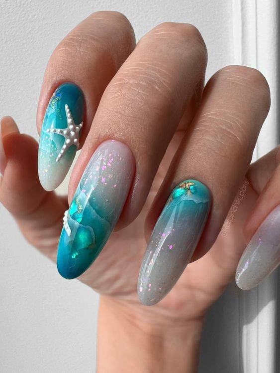 Embracing the Waves: Ocean-Inspired Nail Art 26 Ideas
