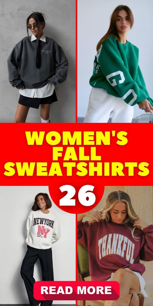 Trendy Fall Sweatshirts for Women 26 Ideas: Effortless Style and Comfort