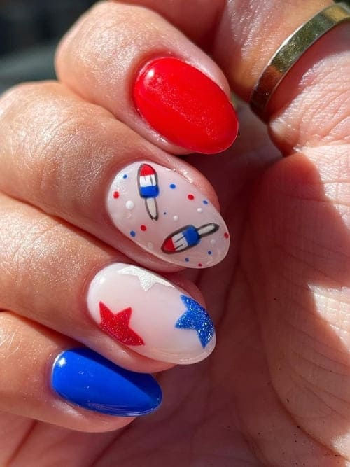 Stars, Stripes, and Style: Mastering the Art of American Flag Nail Designs 25 Ideas