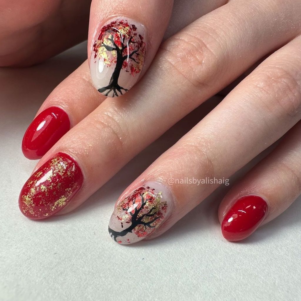 Fall Tree Nail Art 26 Ideas: A Journey Through Autumn Inspired Designs