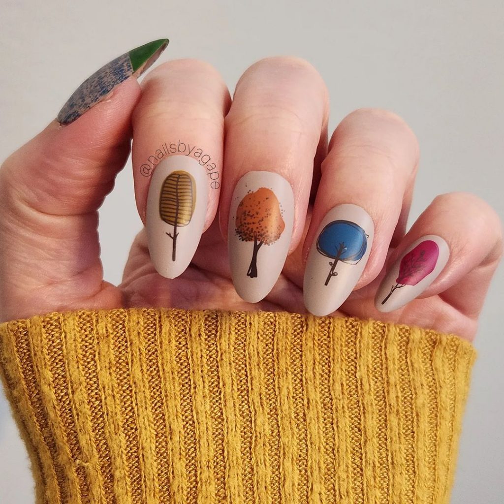 Fall Tree Nail Art 26 Ideas: A Journey Through Autumn Inspired Designs