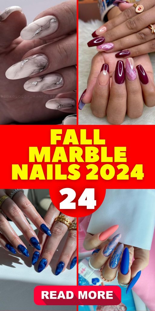 Fall Marble Nails 2024: Trendy Designs and Inspiration for the Season 24 Ideas