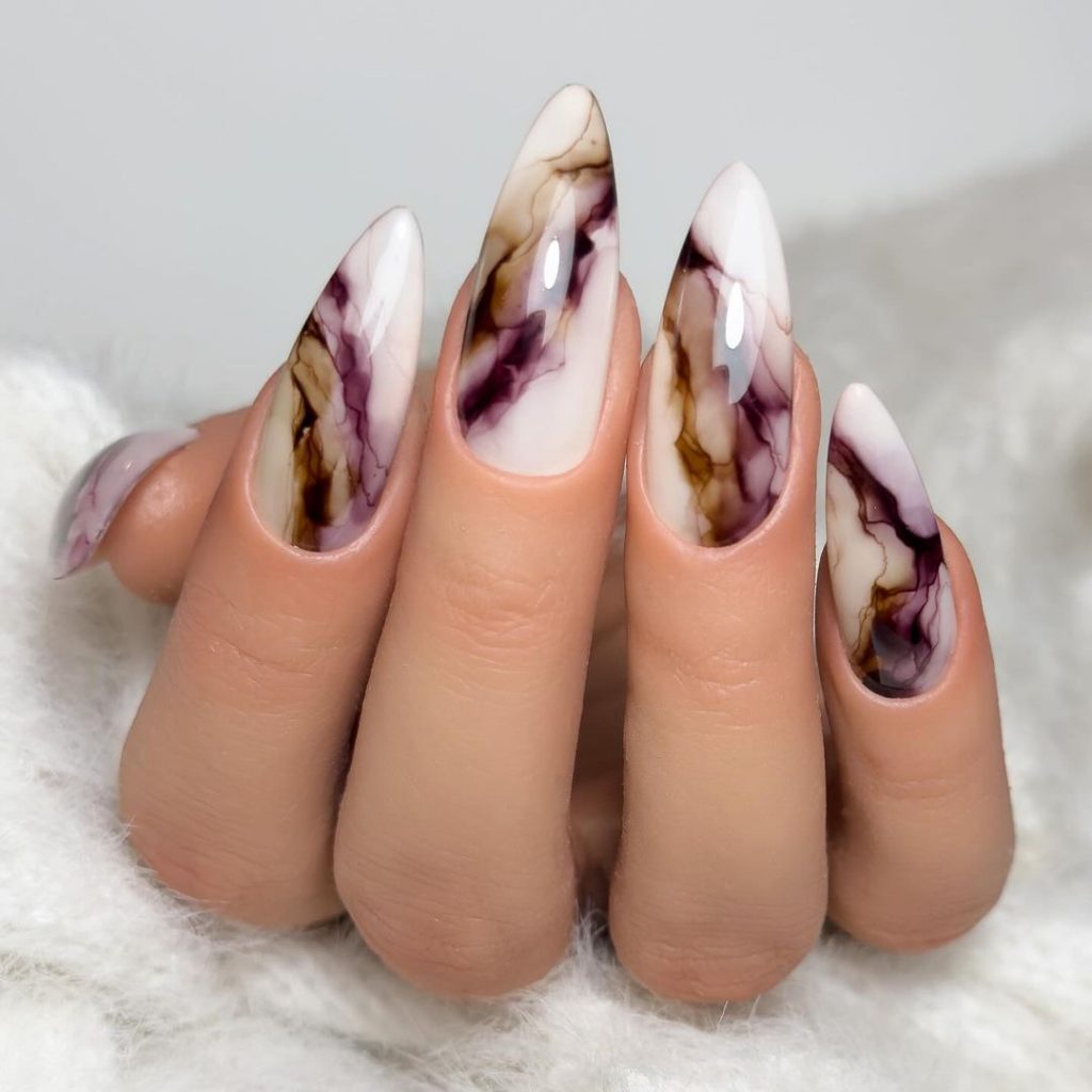 Fall Marble Nails 2024: Trendy Designs and Inspiration for the Season 24 Ideas