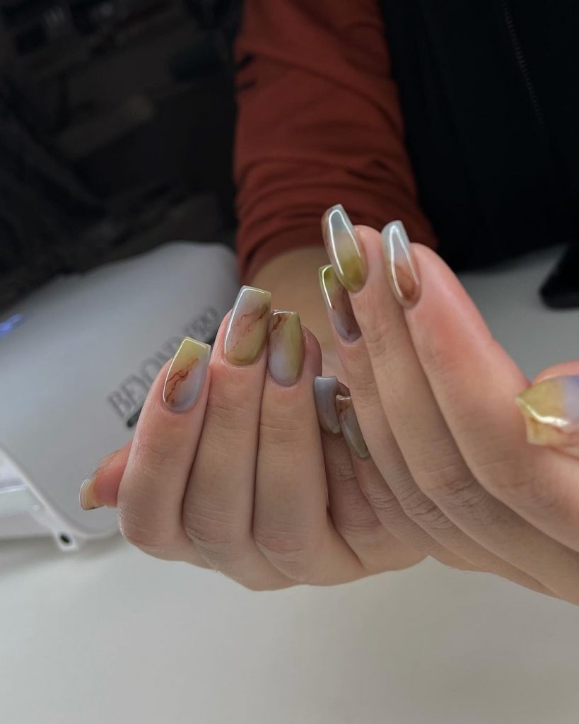 Fall Marble Nails 2024: Trendy Designs and Inspiration for the Season 24 Ideas