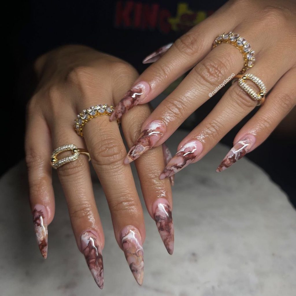 Fall Marble Nails 2024: Trendy Designs and Inspiration for the Season 24 Ideas