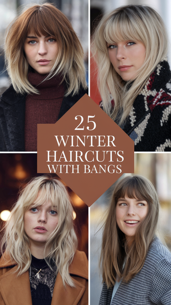 Explore Trendy Winter Haircuts with Bangs for a Fresh Seasonal Look 25 Ideas
