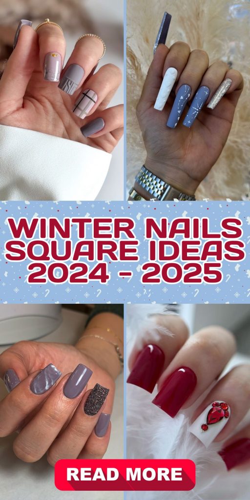 Winter Nails Square 2024 - 2025: Inspiring Looks for the Season