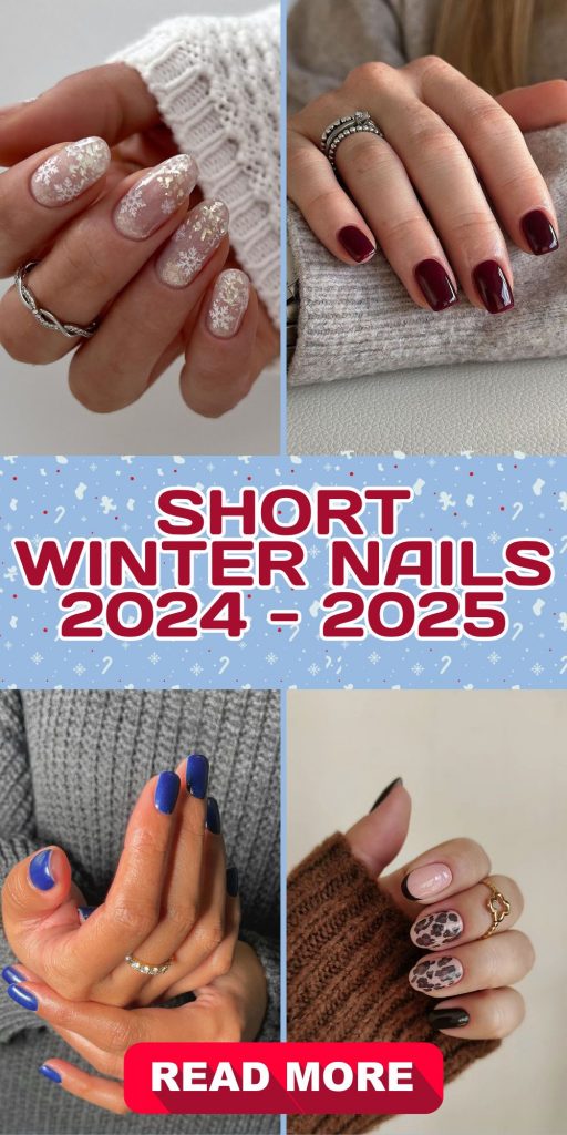 Short Winter Nails 2024 - 2025: Timeless Designs for the Season