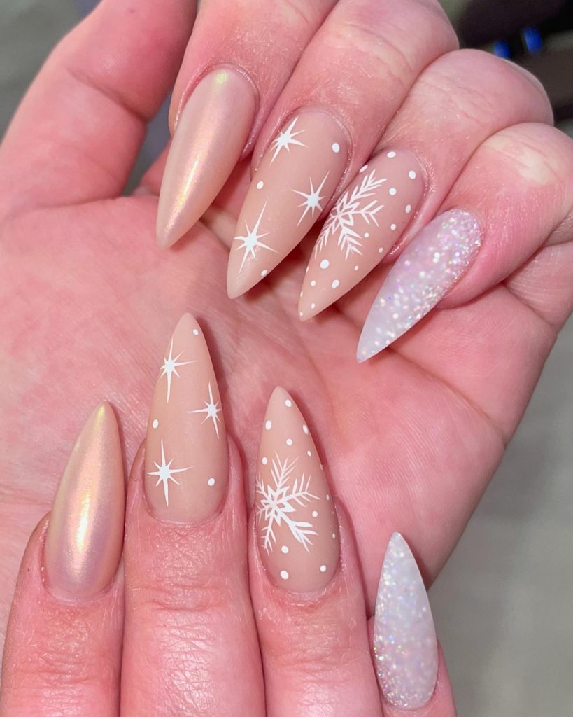 Snowflake Nails 21 Ideas 2024-2025: Winter’s Magical Nail Art Trends