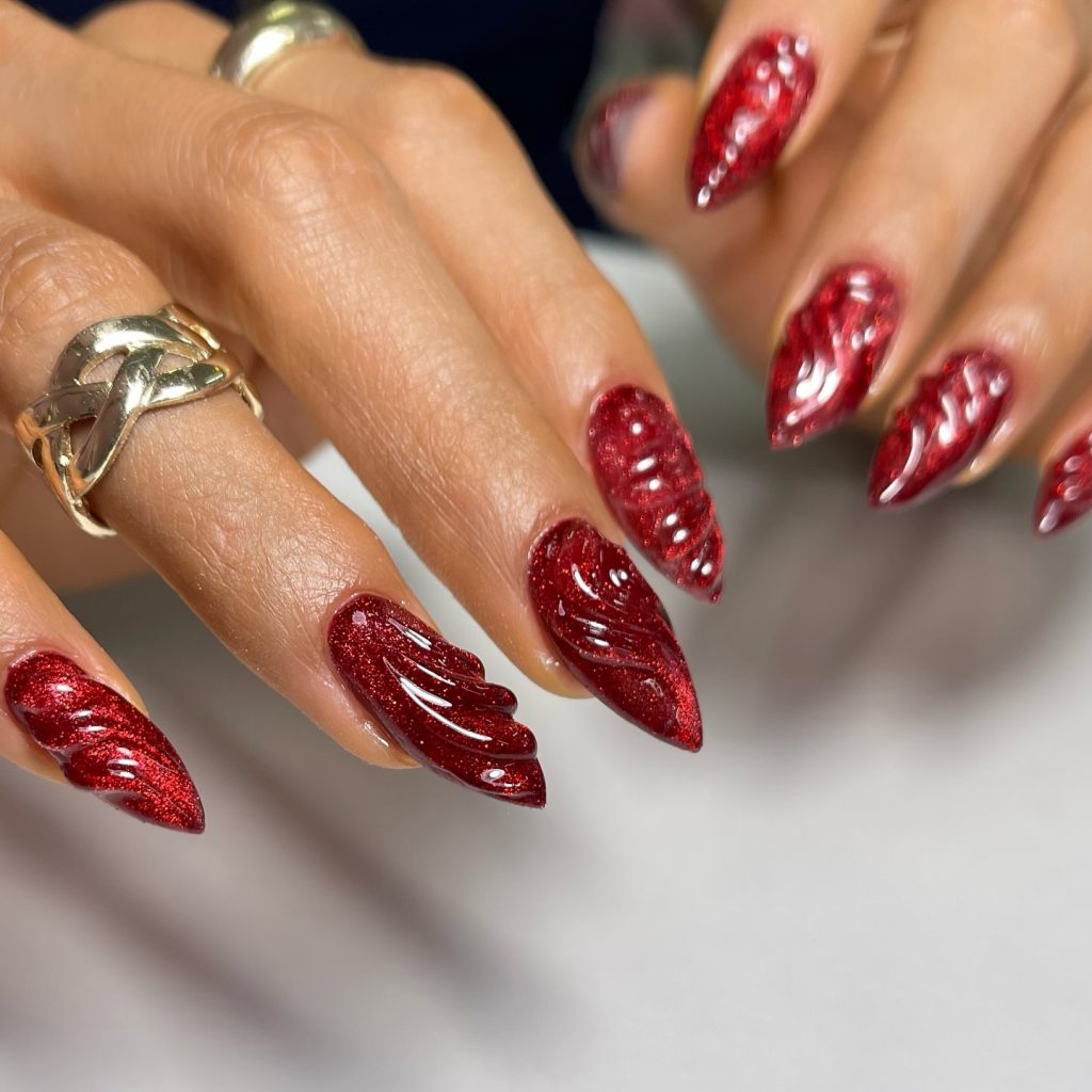 Red Holiday Nails 2024 - 2025: Festive Inspiration for Every Style 22 Ideas