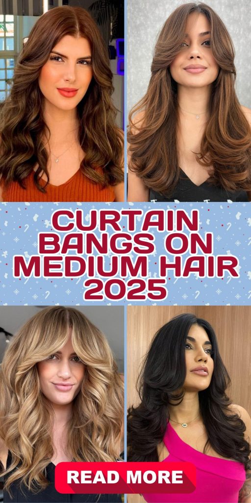 Curtain Bangs Medium Hair 2025: 20 Trendy Ideas to Inspire Your Look