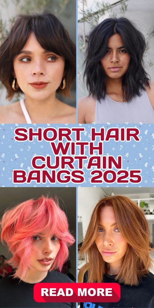 Short Hair with Curtain Bangs 2025 20 Ideas