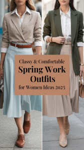 Classy & Comfortable Spring Work Outfits for Women Ideas 2025 - 20