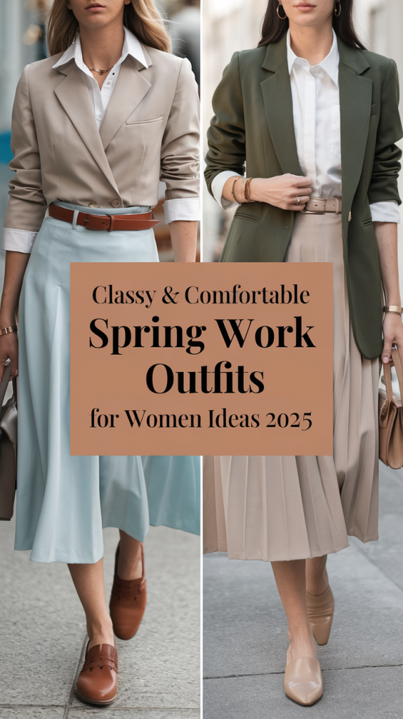 Classy & Comfortable Spring Work Outfits for Women Ideas 2025