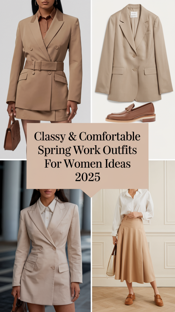 Classy & Comfortable Spring Work Outfits for Women Ideas 2025