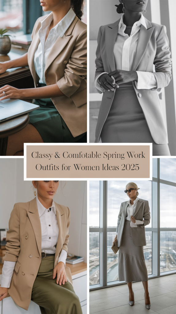 Classy & Comfortable Spring Work Outfits for Women Ideas 2025