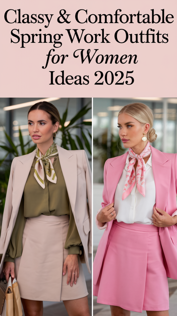 Classy & Comfortable Spring Work Outfits for Women Ideas 2025