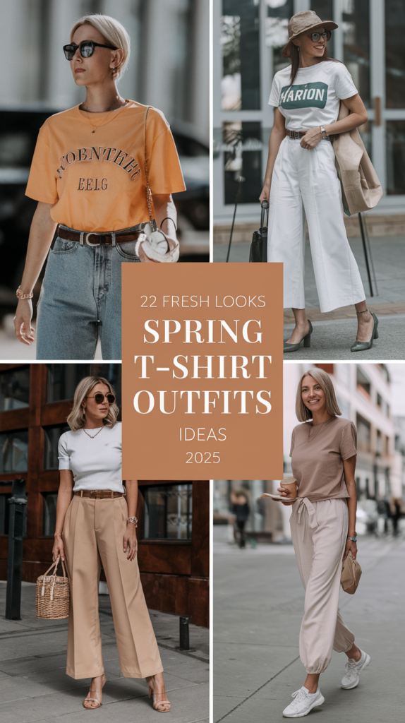 Fresh Looks: 22 Spring T-Shirt Outfit Ideas for 2025