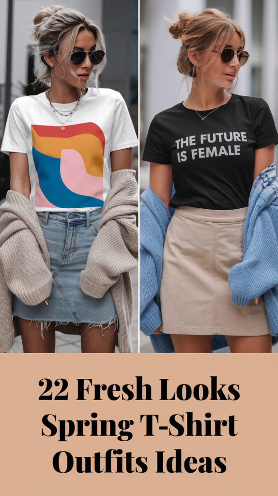 Fresh Looks: 22 Spring T-Shirt Outfit Ideas for 2025