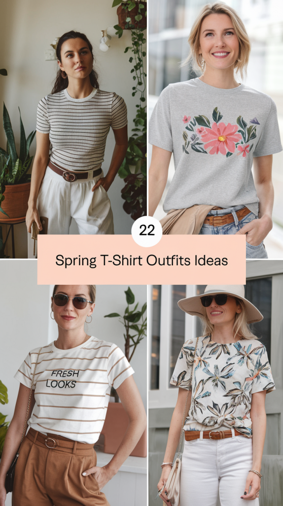 Fresh Looks: 22 Spring T-Shirt Outfit Ideas for 2025