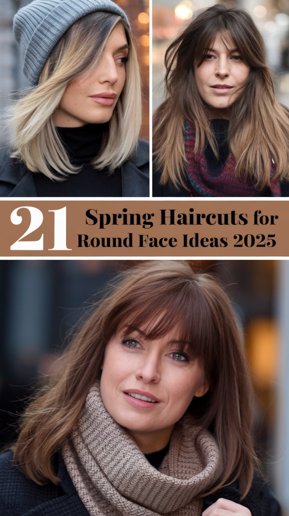 Spring Haircuts for Round Face 21 Ideas 2025