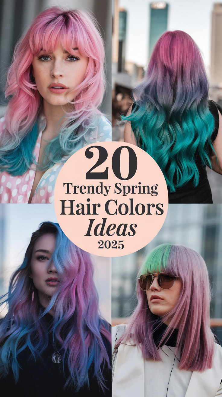 Spring Hair Color Chart Trendy Spring Hair Colors Ideas 2025 – 20 Bright and Cool Trends for ...