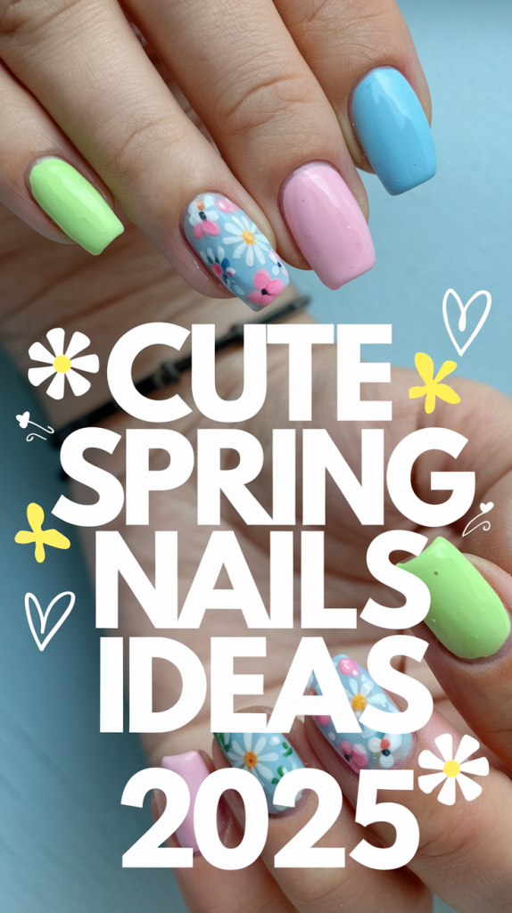 20 Cute Spring Nails Ideas 2025 – Trendy Ombre, Pastel, Boho & Acrylic Designs