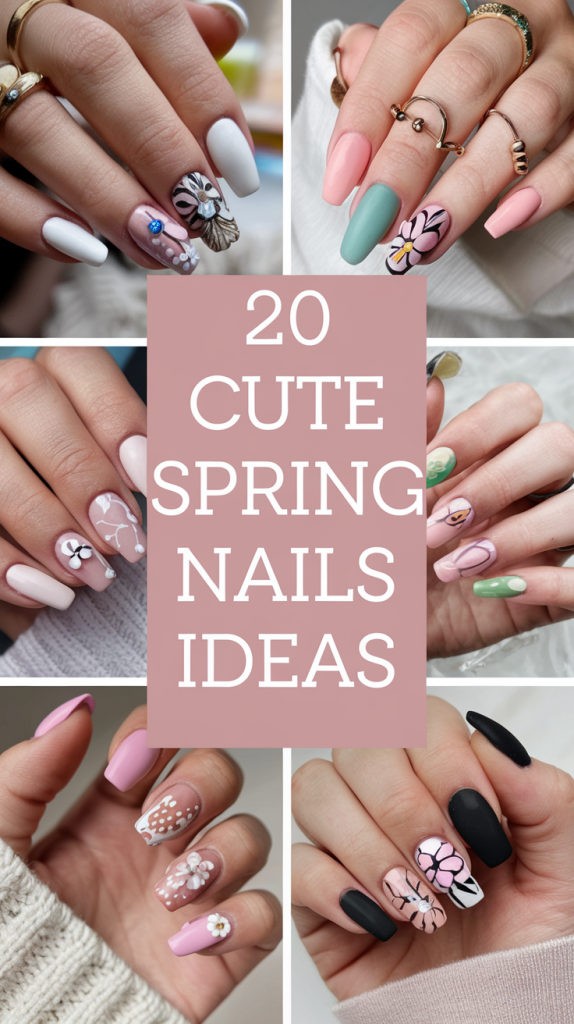 20 Cute Spring Nails Ideas 2025 – Trendy Ombre, Pastel, Boho & Acrylic Designs