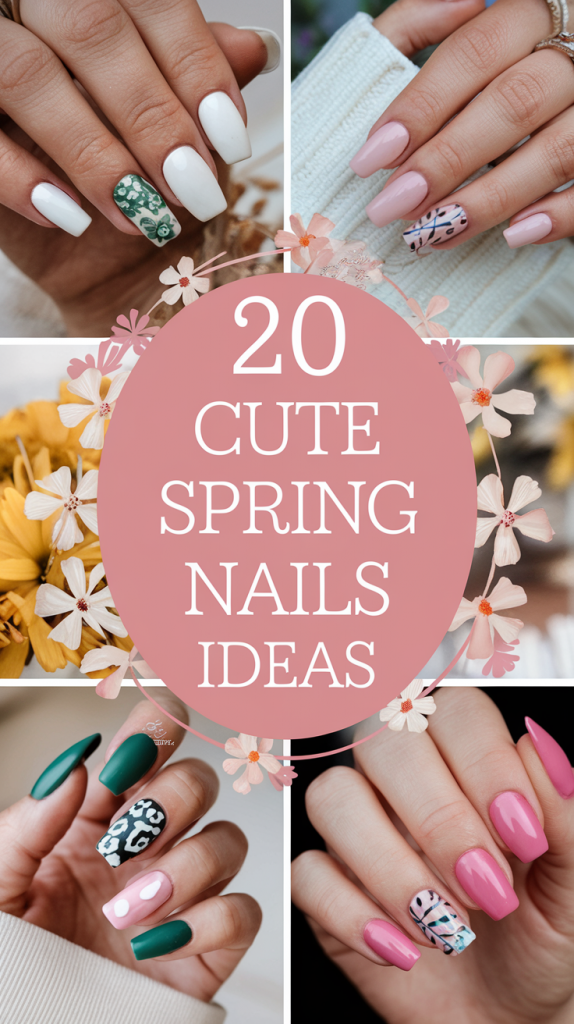 20 Cute Spring Nails Ideas 2025 – Trendy Ombre, Pastel, Boho & Acrylic Designs