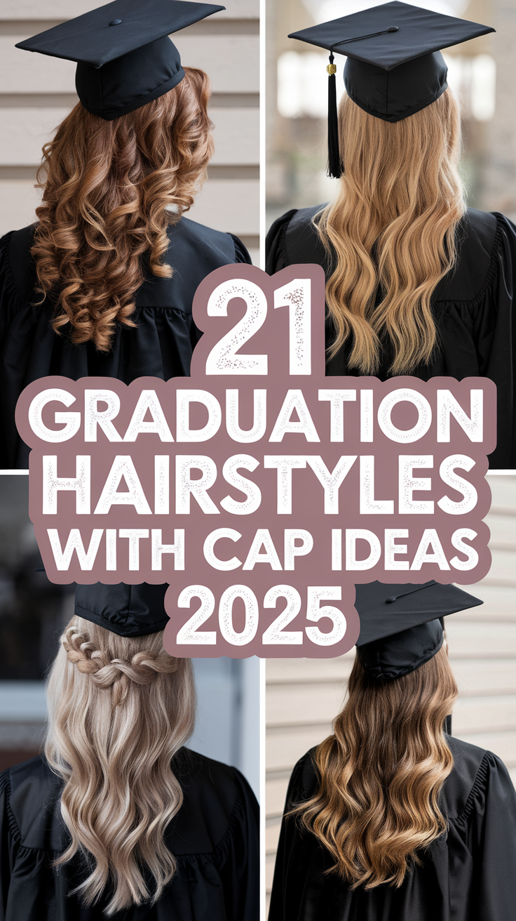 21 Graduation Hairstyles with Cap Ideas 2025 – Curly, Short, Long & Braided Looks