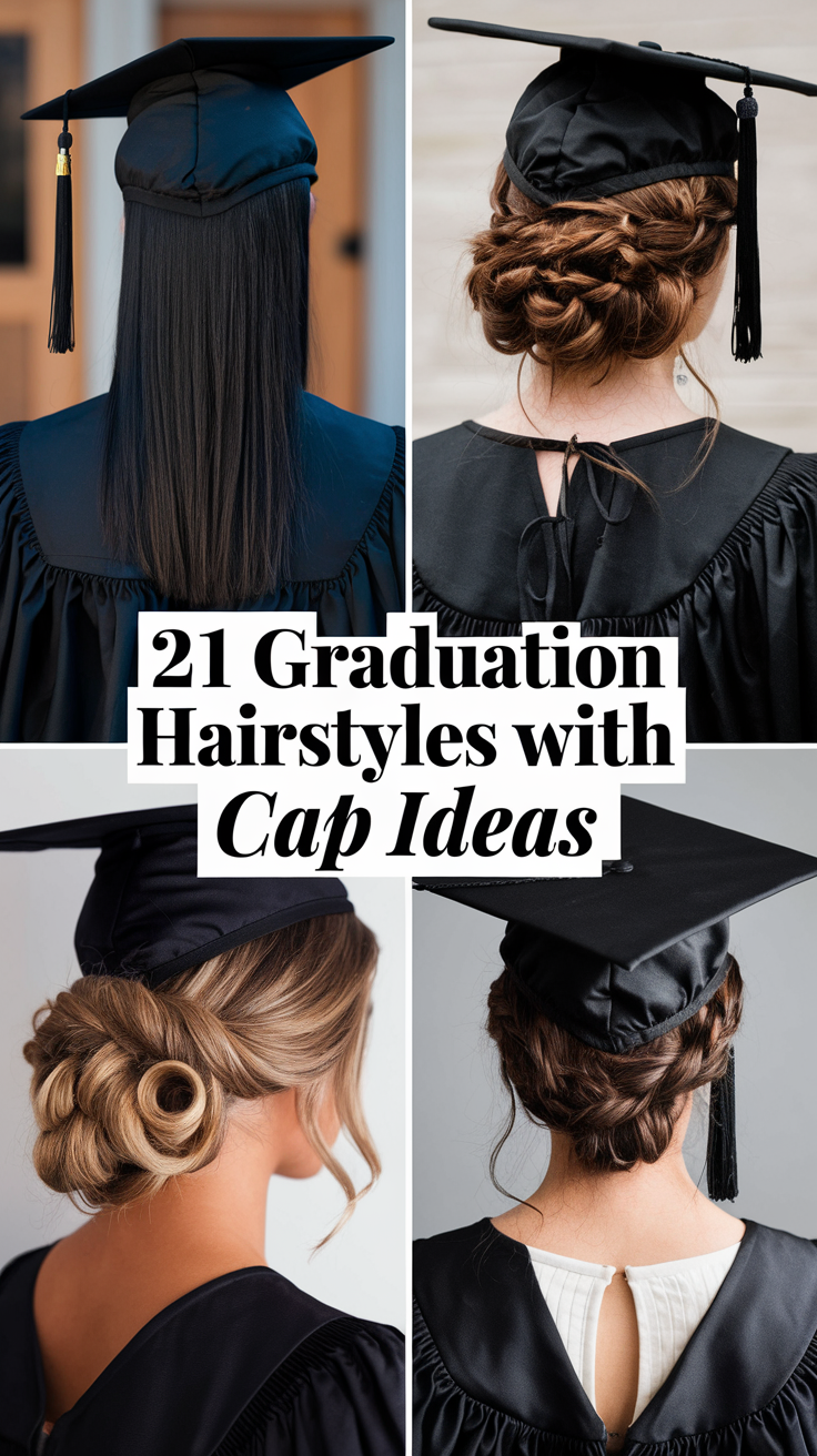 21 Graduation Hairstyles with Cap Ideas 2025 – Curly, Short, Long & Braided Looks