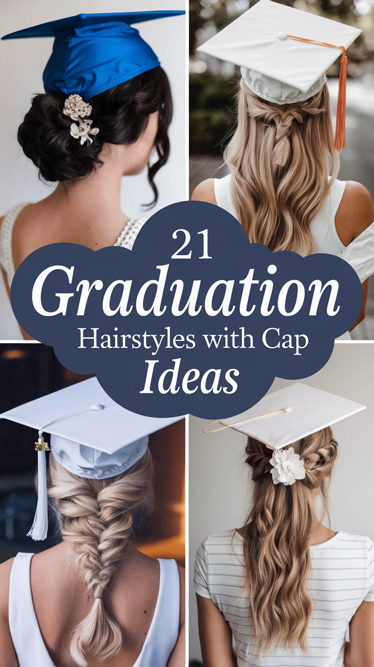 21 Graduation Hairstyles with Cap Ideas 2025 – Curly, Short, Long & Braided Looks