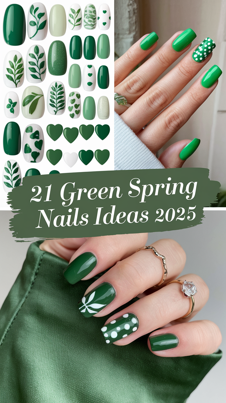 Green Spring Nails: 21 Fresh Ideas for 2025