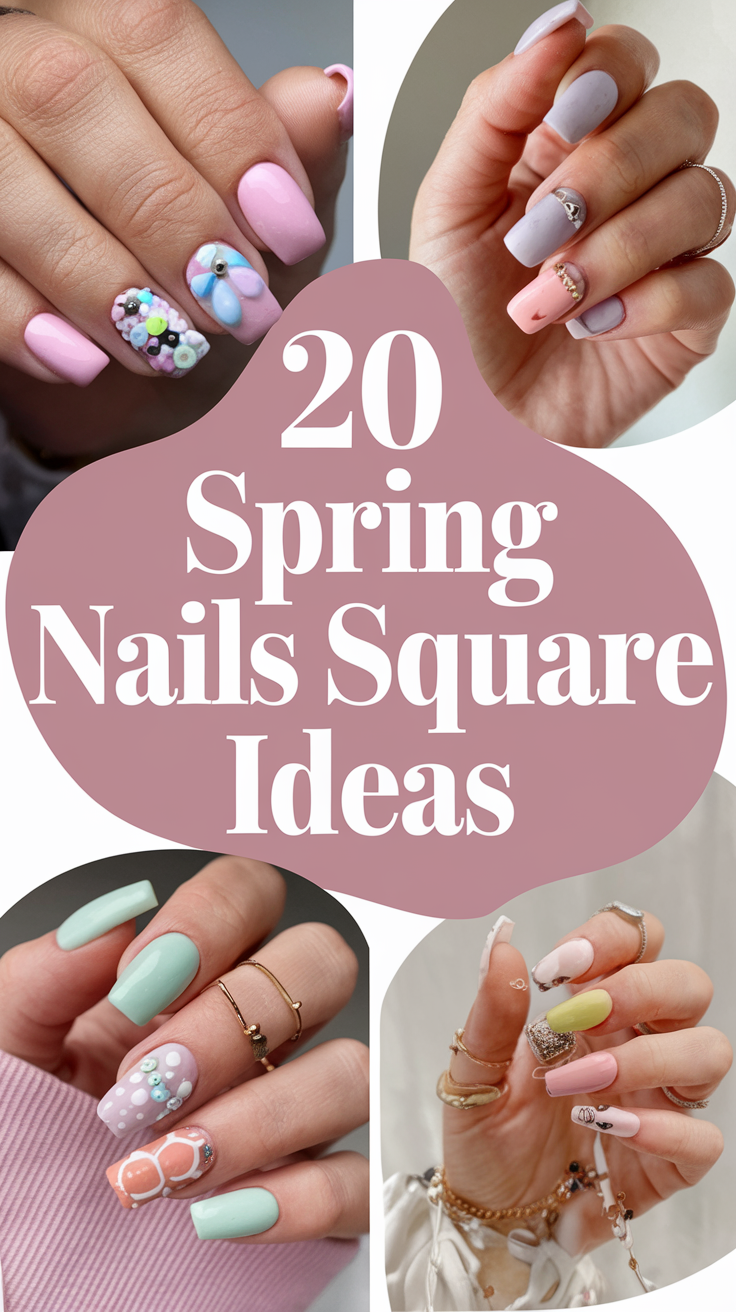 Spring Nails Square 20 Ideas 2025: Trendy Manicures for the New Season