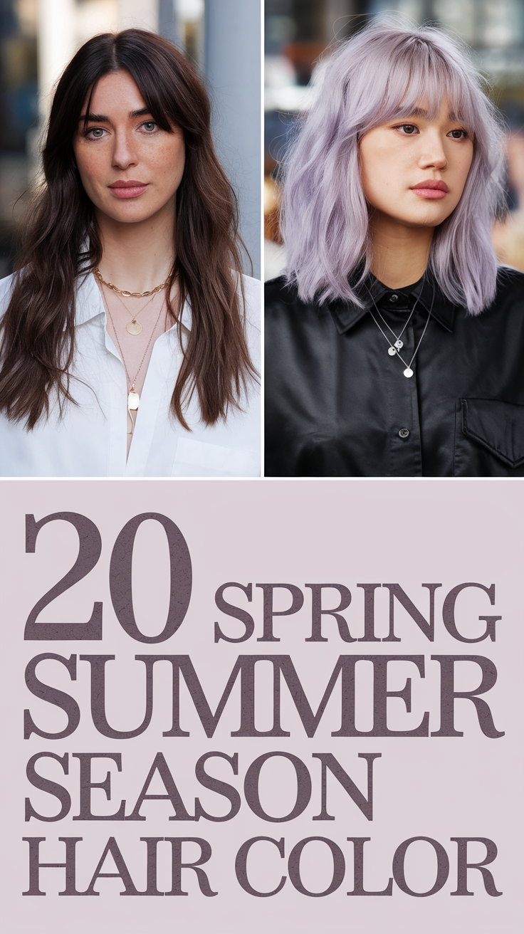 Spring Summer Season Hair Color 2025: 20 Bright, Cool, and Soft Hair Color Ideas