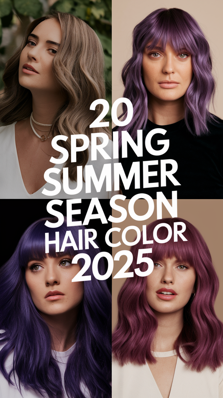 Spring Summer Season Hair Color 2025: 20 Bright, Cool, and Soft Hair Color Ideas