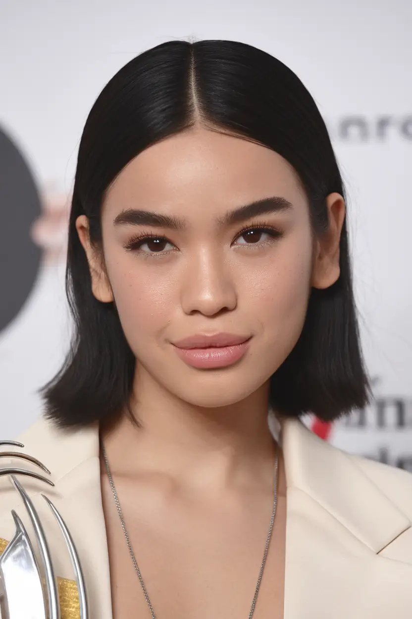 bob haircuts - summer ideas 2025 Minimal Mid-Length Bob with Natural Texture